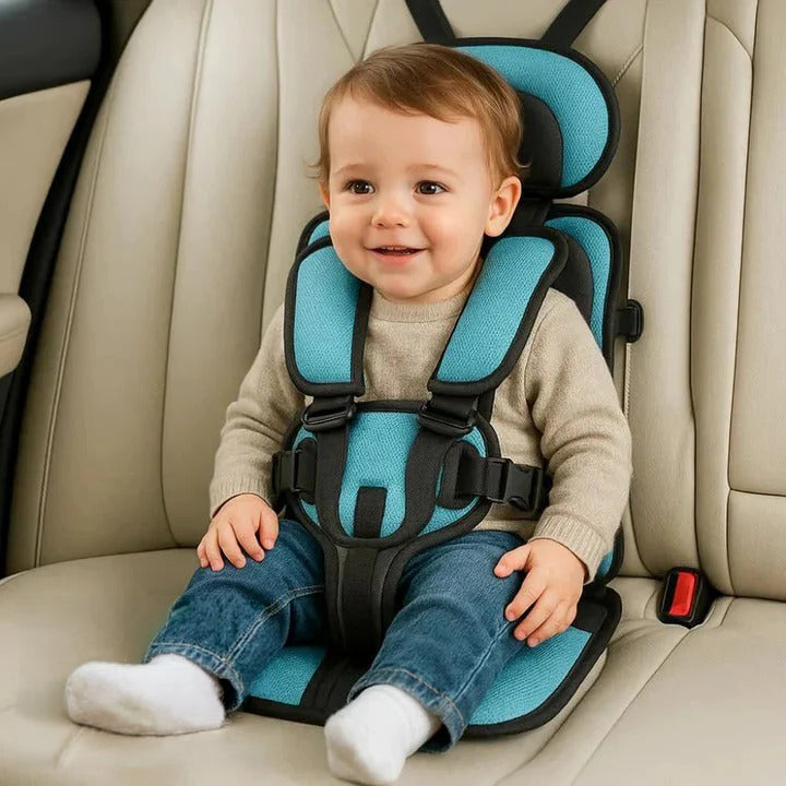 Child Travel Seat With Adjustable Safety Harness For Secure Vehicle Use