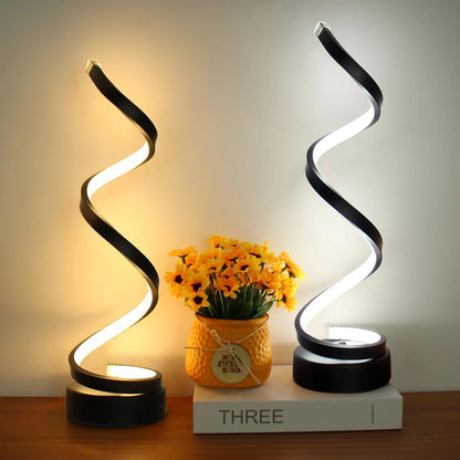 Modern Spiral Table Lamp - Multiple Lighting options