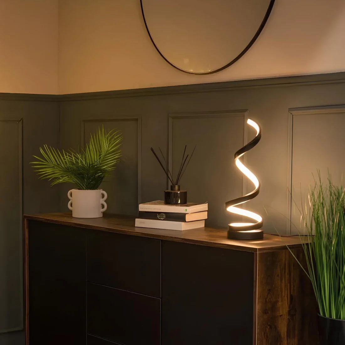 Modern Spiral Table Lamp - Multiple Lighting options