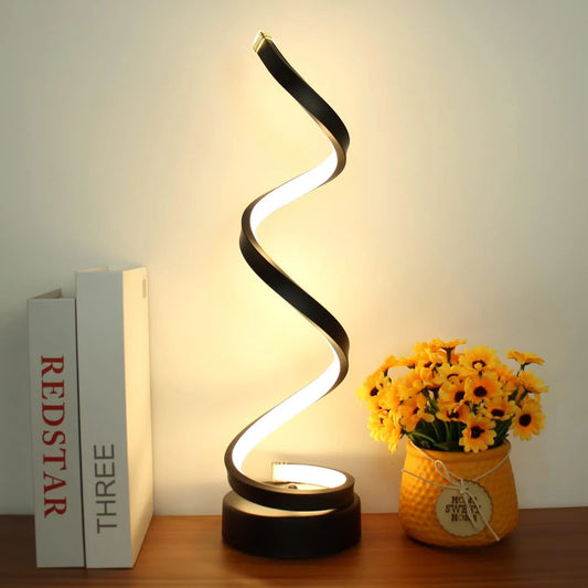 Modern Spiral Table Lamp - Multiple Lighting options