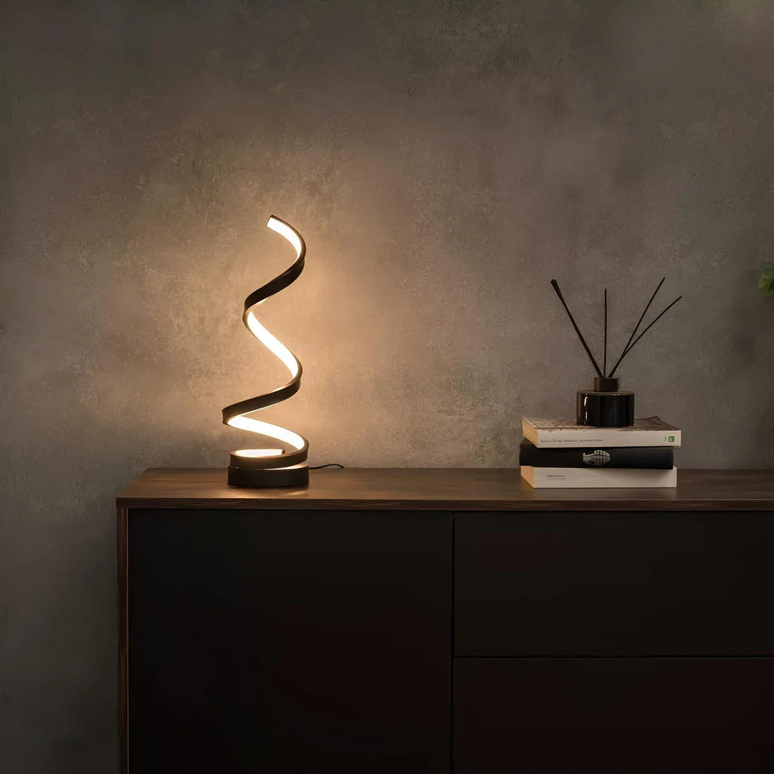 Modern Spiral Table Lamp - Multiple Lighting options