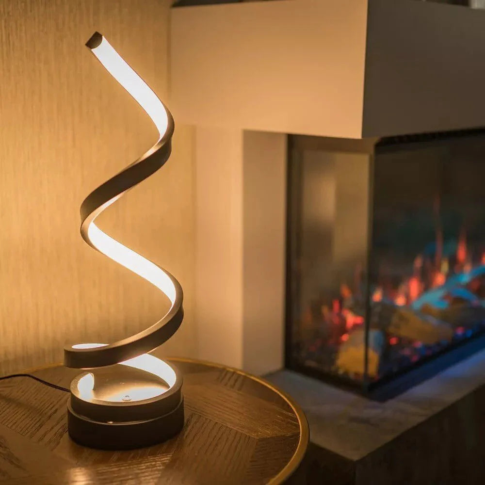 Modern Spiral Table Lamp - Multiple Lighting options