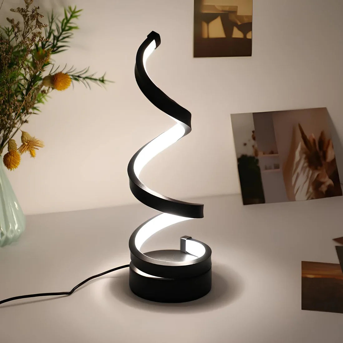 Modern Spiral Table Lamp - Multiple Lighting options