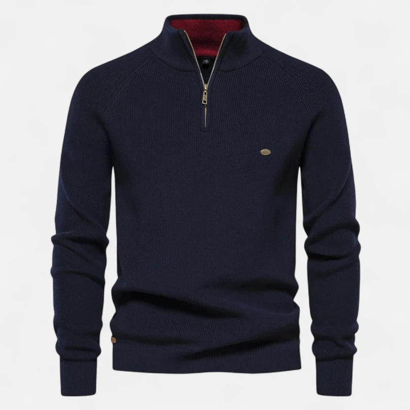 Men's Casual Winter Collar Zip Neck Sweater