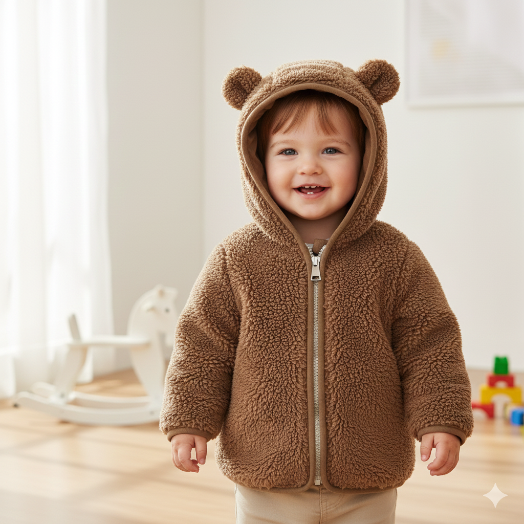 Baby Hooded Coat | Soft and Warm Jacket with Ear