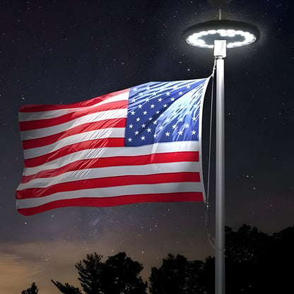 Flagpole Lights Solar LED Long-Lasting All-Night Illumination For Flags