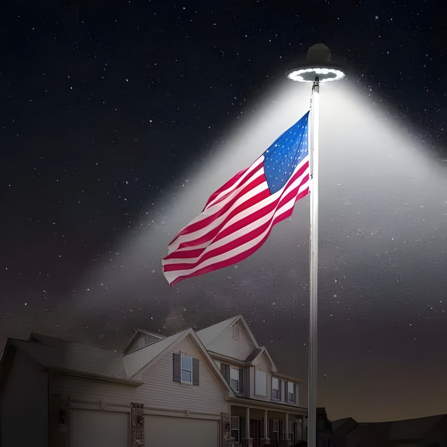 Flagpole Lights Solar LED Long-Lasting All-Night Illumination For Flags