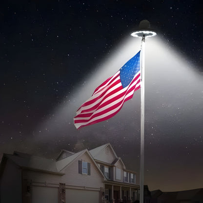 Flagpole Lights Solar LED Long-Lasting All-Night Illumination For Flags