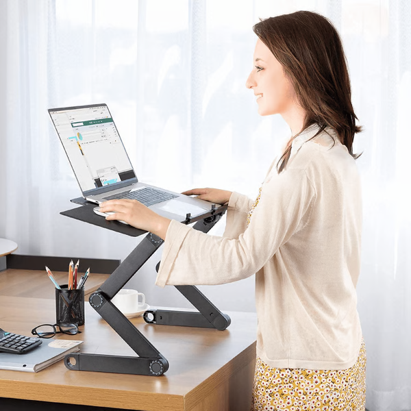 Laptop Stand For Desk With Adjustable Height And Cooling Design