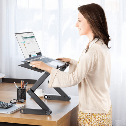 Laptop Stand For Desk With Adjustable Height And Cooling Design