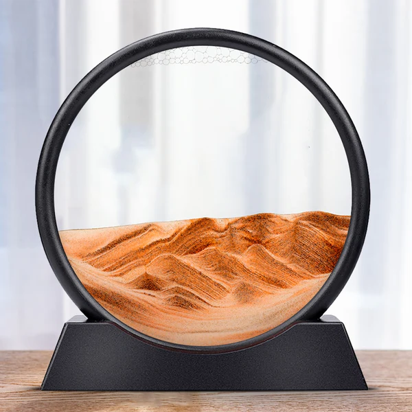 Sand Art Kinetic Moving Seascape Desk Display With Glass Frame