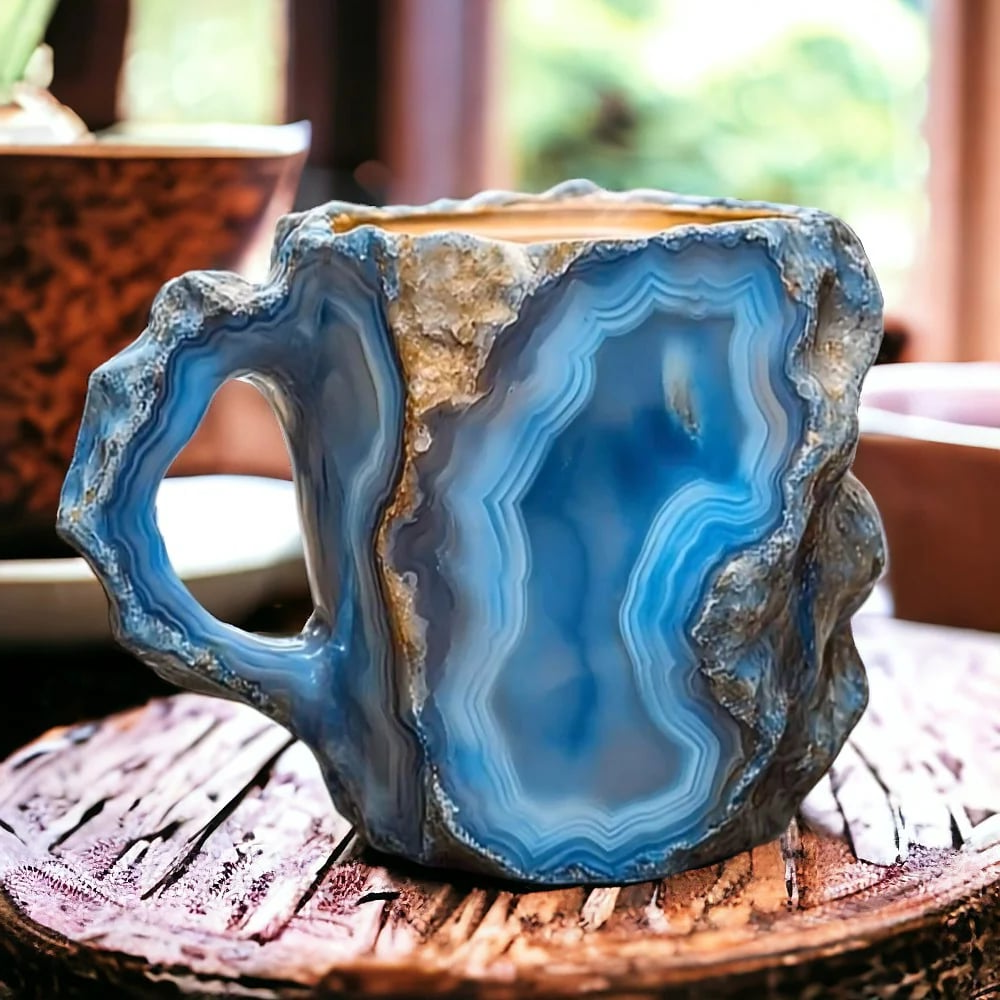 Coffee Mugs With Mineral Crystal Finish, New Elegant Everyday Drinkware