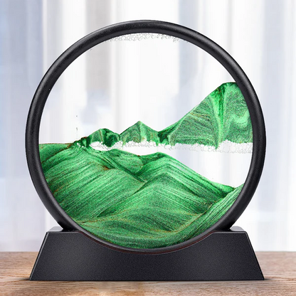 Sand Art Kinetic Moving Seascape Desk Display With Glass Frame
