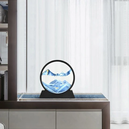 Sand Art Kinetic Moving Seascape Desk Display With Glass Frame
