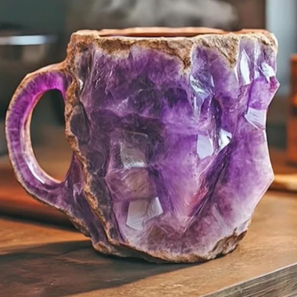 Coffee Mugs With Mineral Crystal Finish, New Elegant Everyday Drinkware