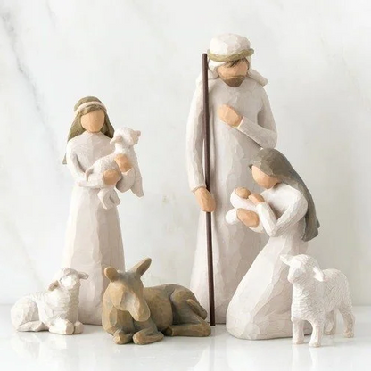 Nativity Set 20-Piece Hand-Painted Resin Figurines With Stable And Accessories