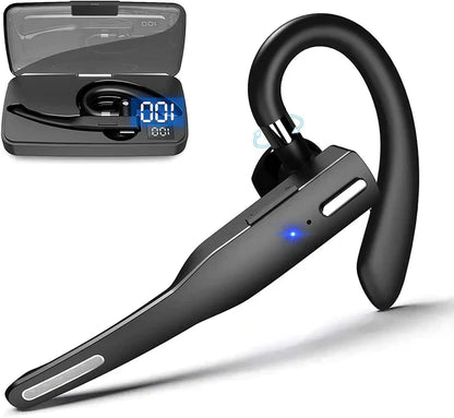 Bluetooth Headset Earpiece Wireless 5.1 Dual Mic Noise Cancelling For Truckers