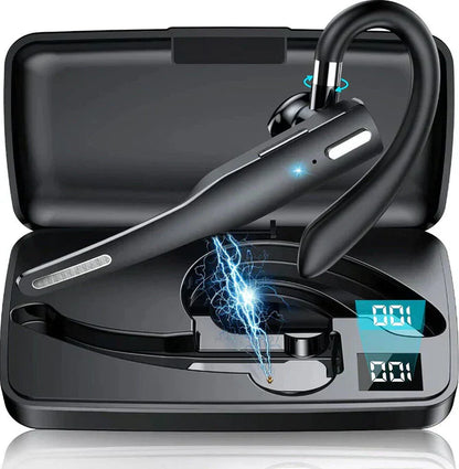 Bluetooth Headset Earpiece Wireless 5.1 Dual Mic Noise Cancelling For Truckers