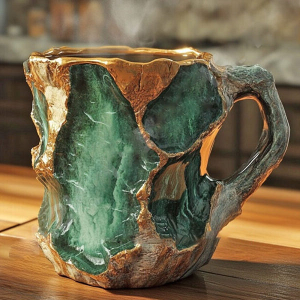 Coffee Mugs With Mineral Crystal Finish, New Elegant Everyday Drinkware