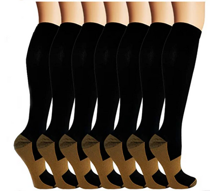 Compression Socks Copper-Infused 7-Pair Set For Men And Women Workout Recovery