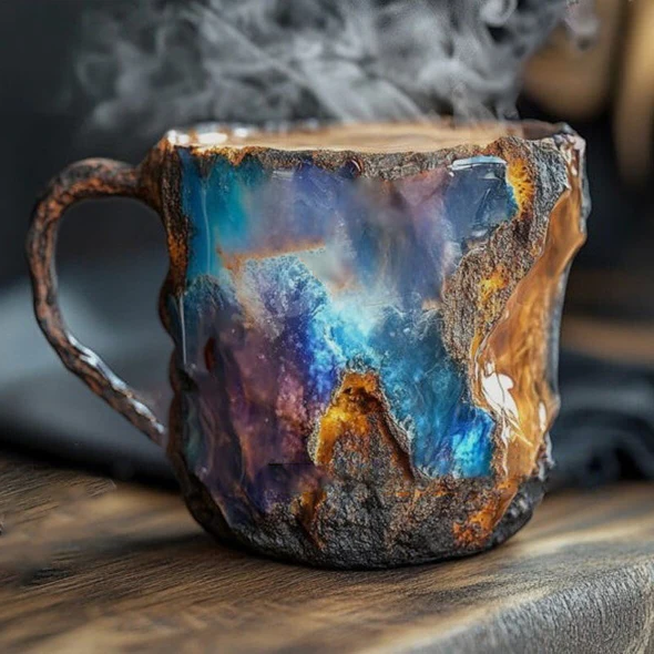 Coffee Mugs With Mineral Crystal Finish, New Elegant Everyday Drinkware