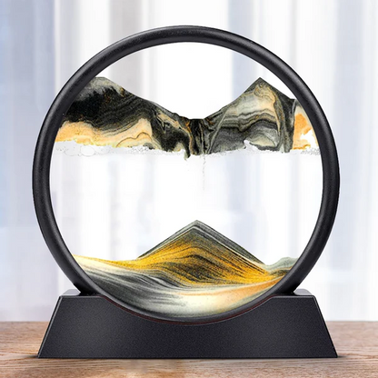Sand Art Kinetic Moving Seascape Desk Display With Glass Frame