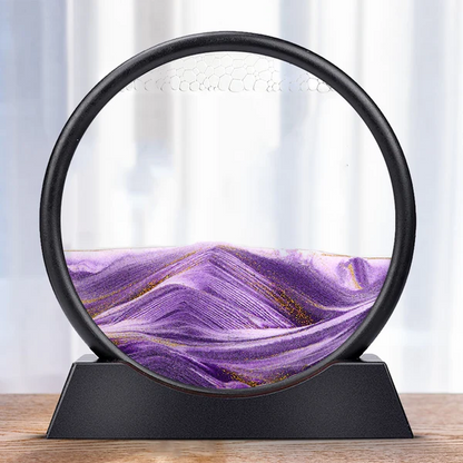 Sand Art Kinetic Moving Seascape Desk Display With Glass Frame