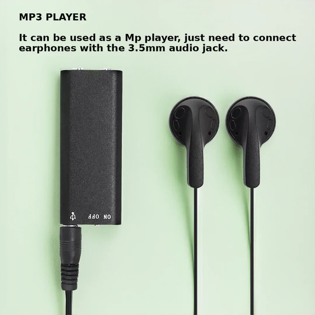 Voice Activated Recorder Mini Compact Portable Digital Unit With Extended Battery Life