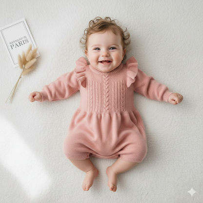 Baby Girl Knitted Winter Romper