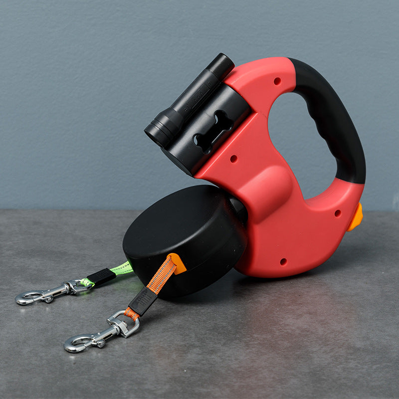 Double Dog Leash With Anti Tangle Swivel Clips And Padded Handle