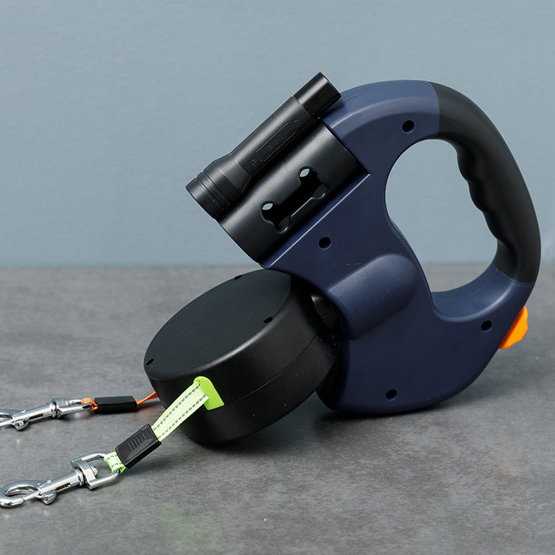 Double Dog Leash With Anti Tangle Swivel Clips And Padded Handle