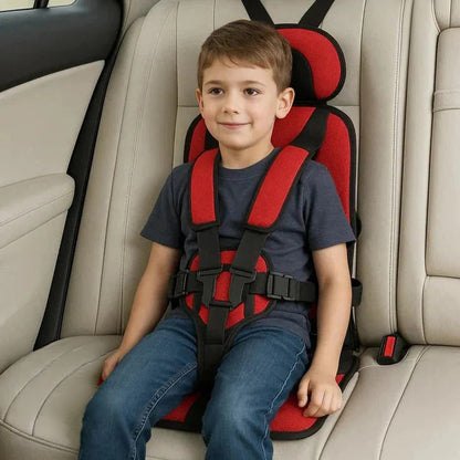 Child Travel Seat With Adjustable Safety Harness For Secure Vehicle Use