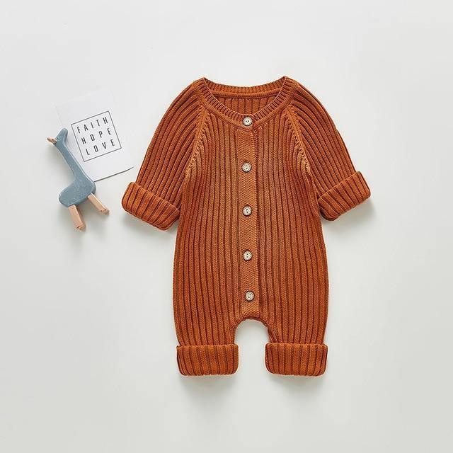 Baby Ribbed Knit Winter Romper