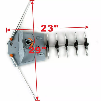 Digital HD TV Antenna Long-Range With 360-Degree Rotating Motor And Mounting Pole