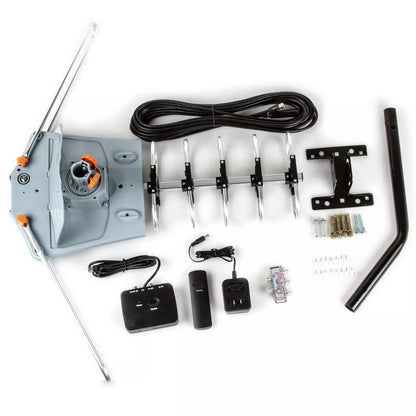 Digital HD TV Antenna Long-Range With 360-Degree Rotating Motor And Mounting Pole