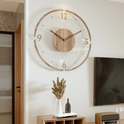 Scandinavian Wooden Wall Clock – Minimalist Silent Design
