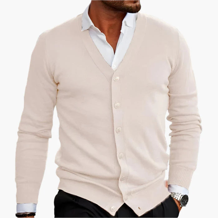 Men's V-Neck Button-Up Cardigan