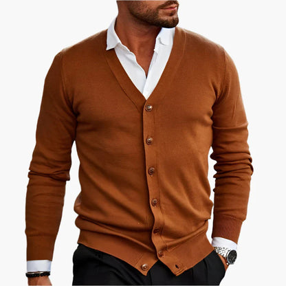 Men's V-Neck Button-Up Cardigan
