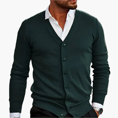 Men's V-Neck Button-Up Cardigan