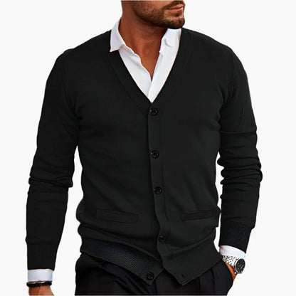 Men's V-Neck Button-Up Cardigan