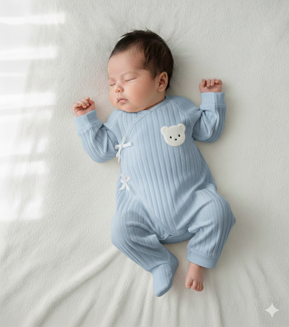Newborn Ribbed Bear Romper