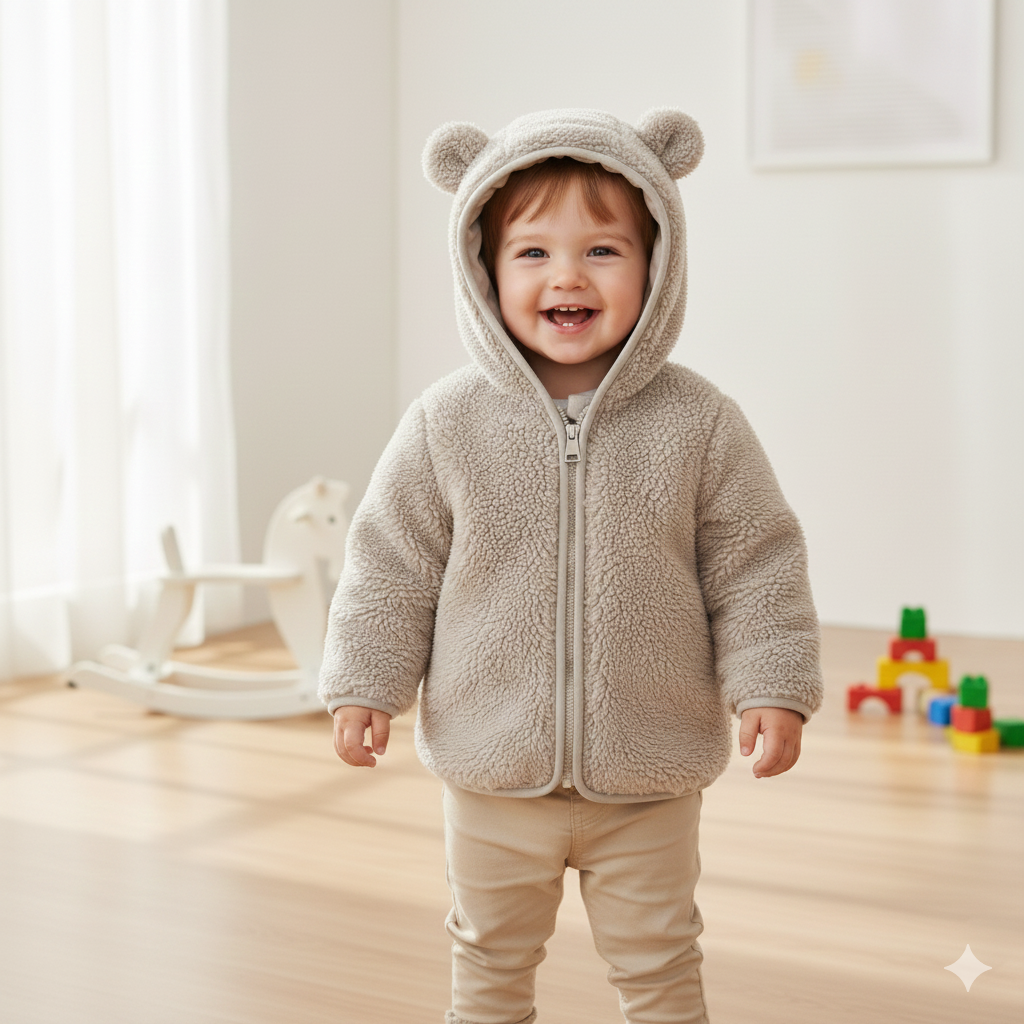 Baby Hooded Coat | Soft and Warm Jacket with Ear