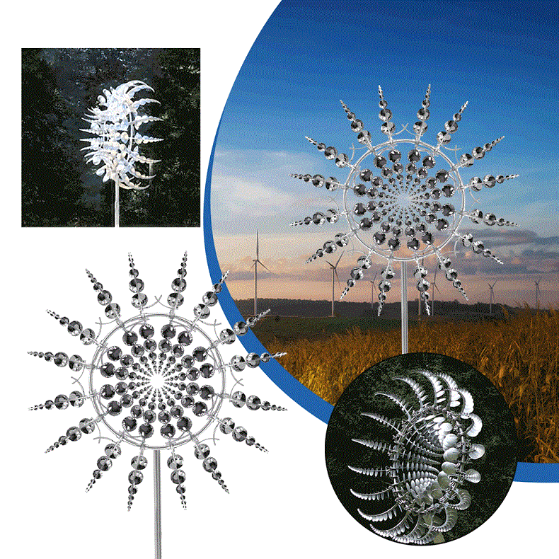 Kinetic Metal Windmill Spinner For Garden With Anti-Rust Magical Finish