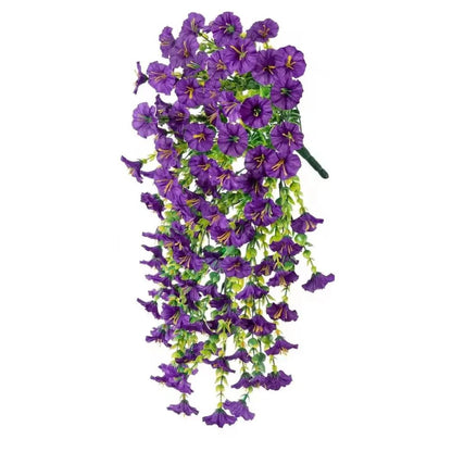 Artificial Morning Glory Hanging Vine UV Resistant Outdoor Wall Decor