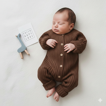 Baby Ribbed Knit Winter Romper
